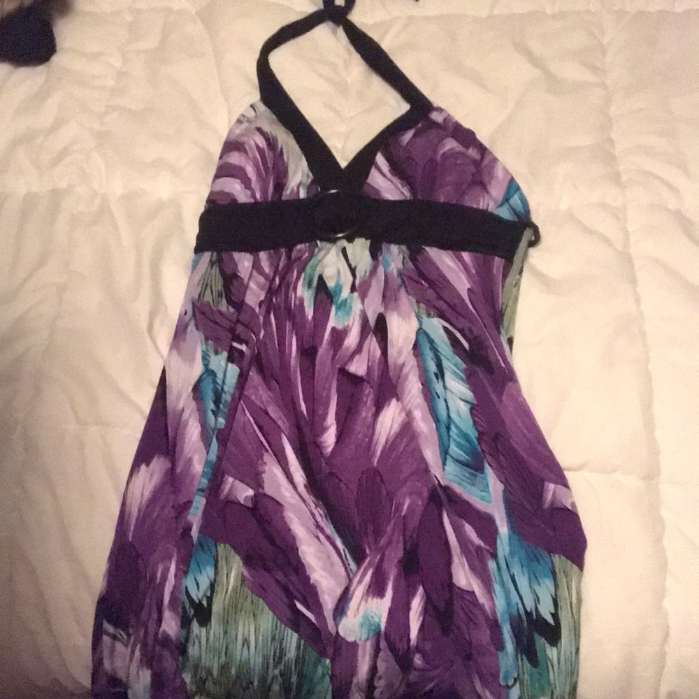 Halter top colorful cocktail dress - Picture 3 of 3